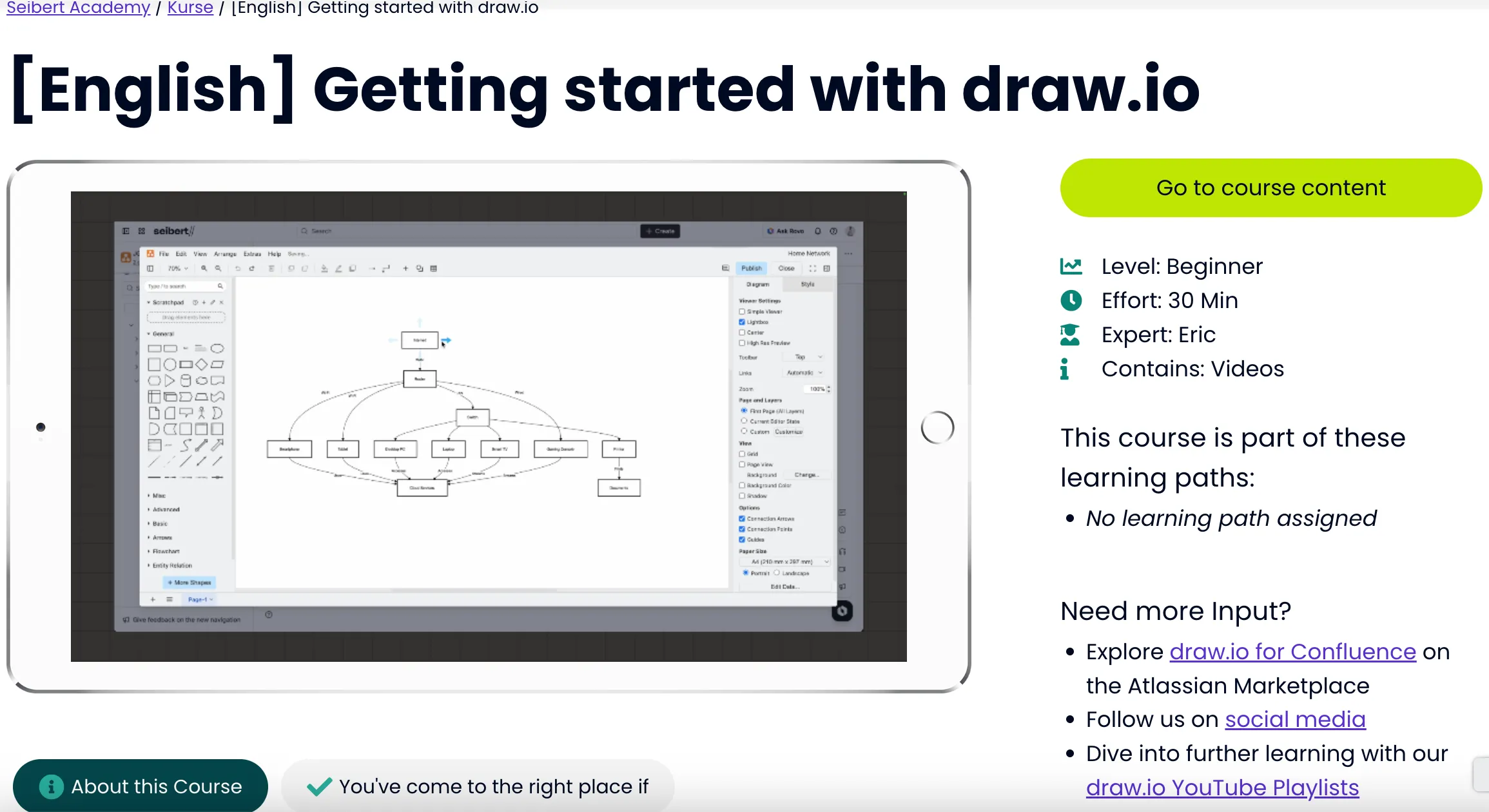 draw.io Beginner Academy auf der Seibert Academy