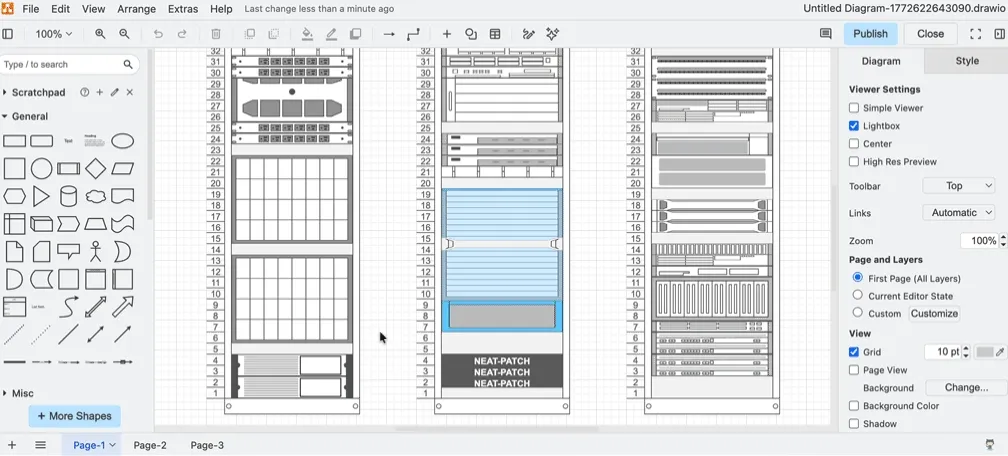 Shape in draw.io Rack-Diagramm ersetzen