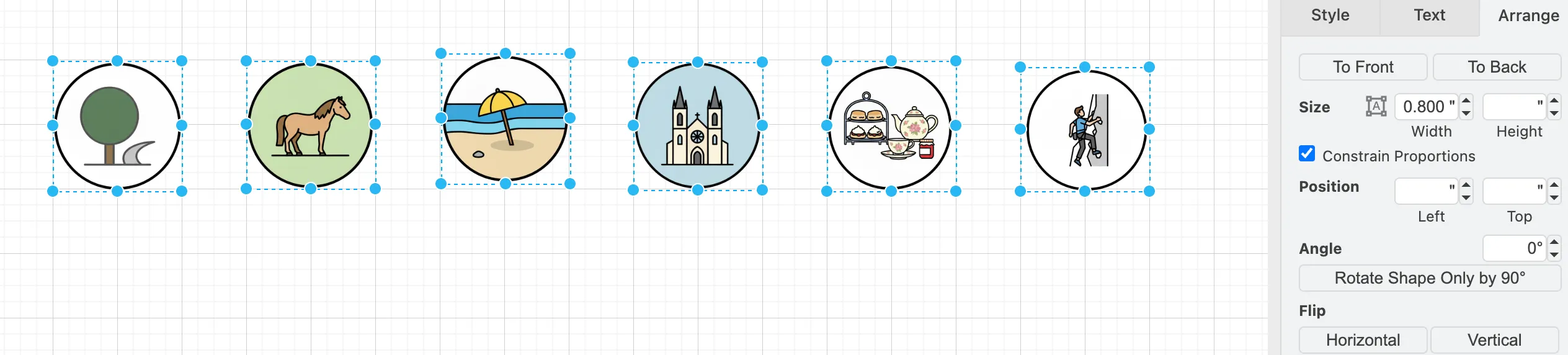 drawio constrain proportions