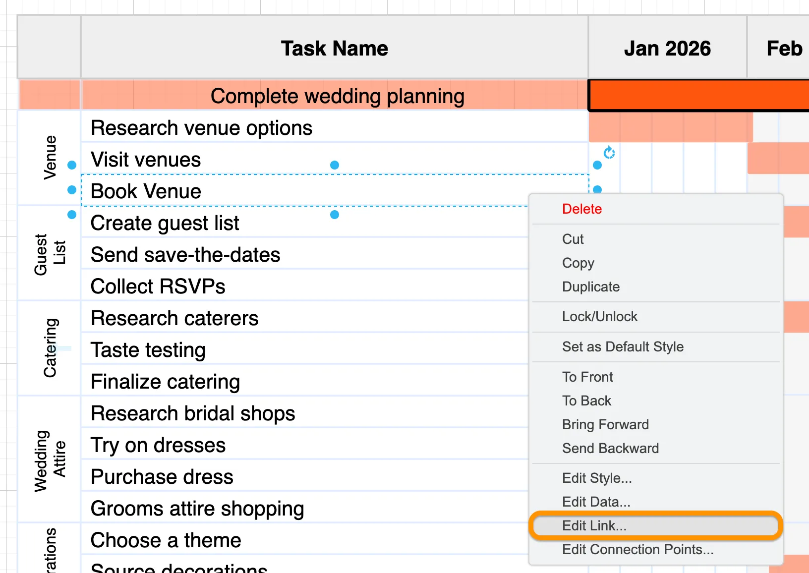 drawio shape edit link