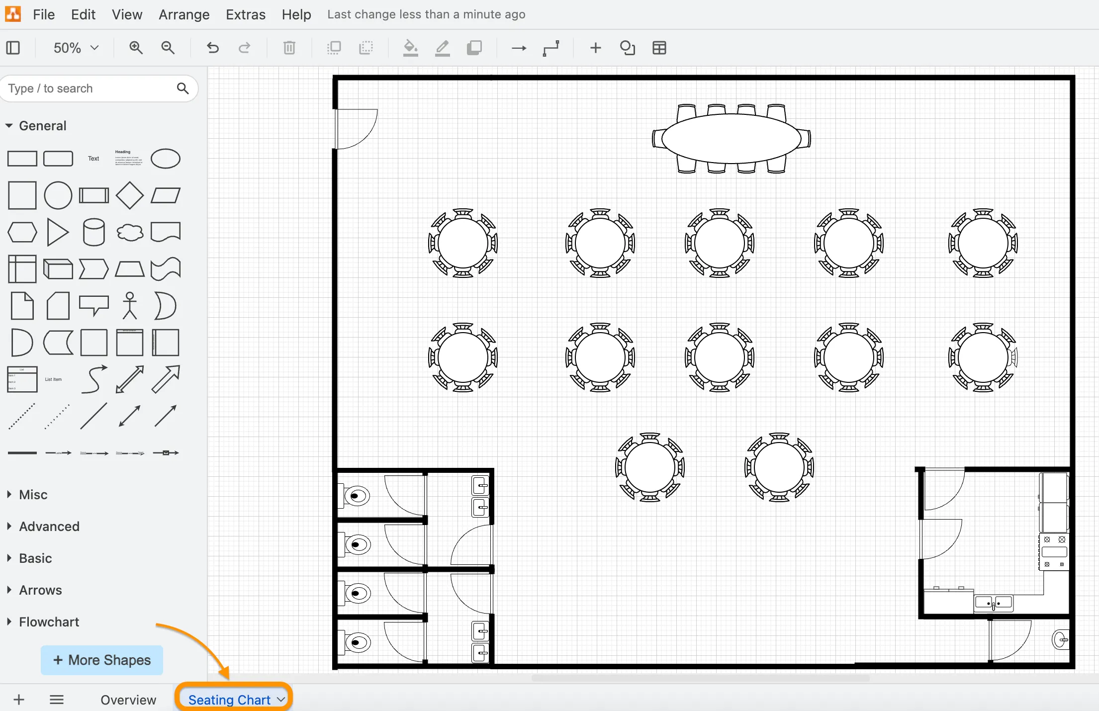 drawio wedding seating chart