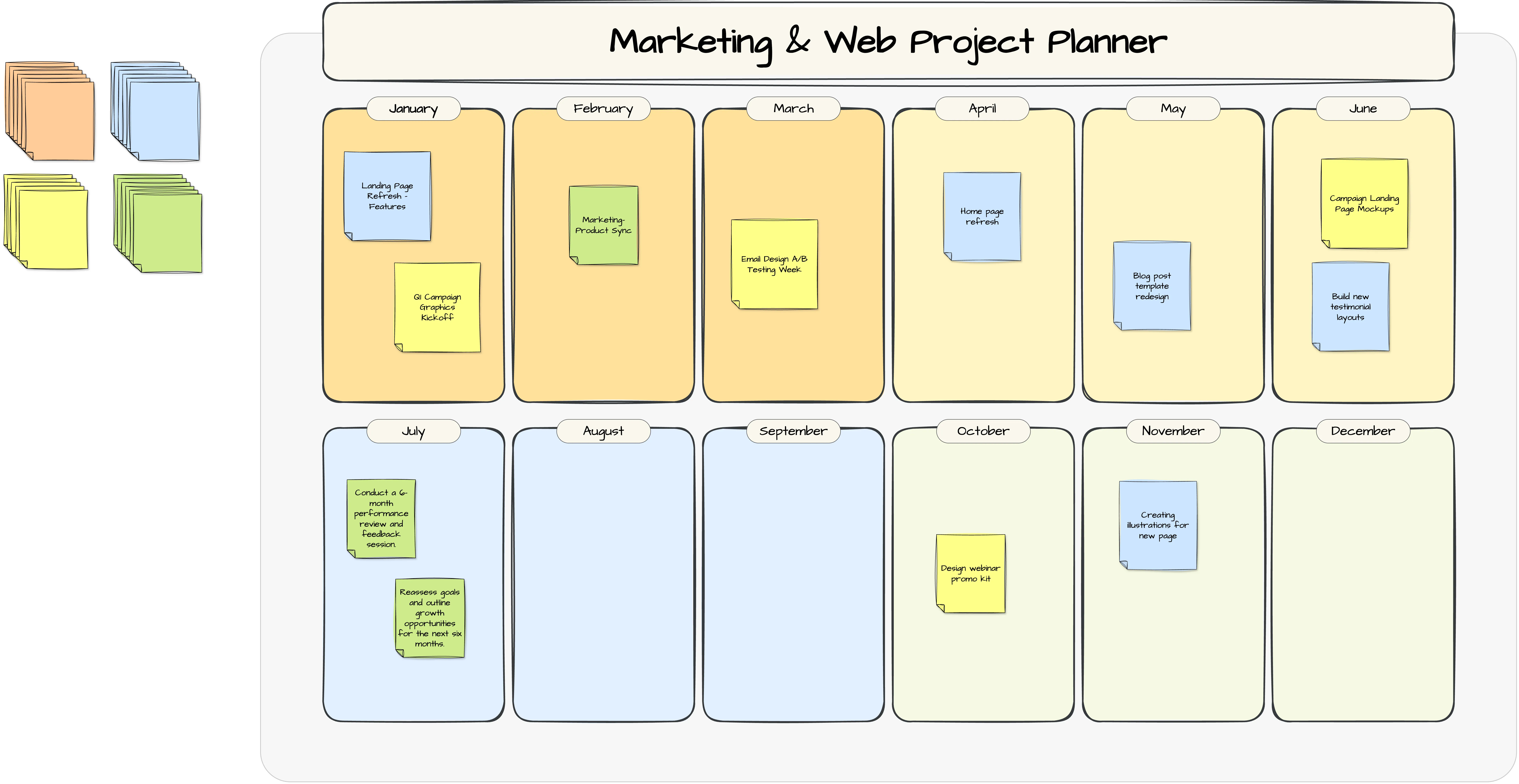drawio marketing and web project planner