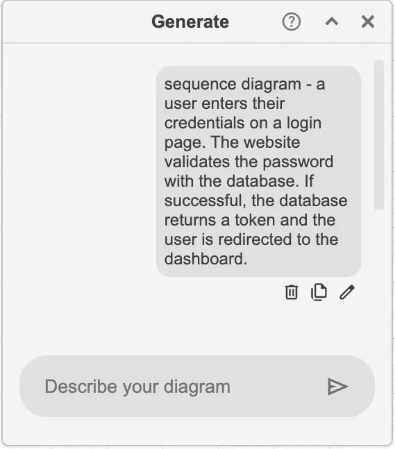 Einen Prompt für die Diagramm-Generierung eingeben
