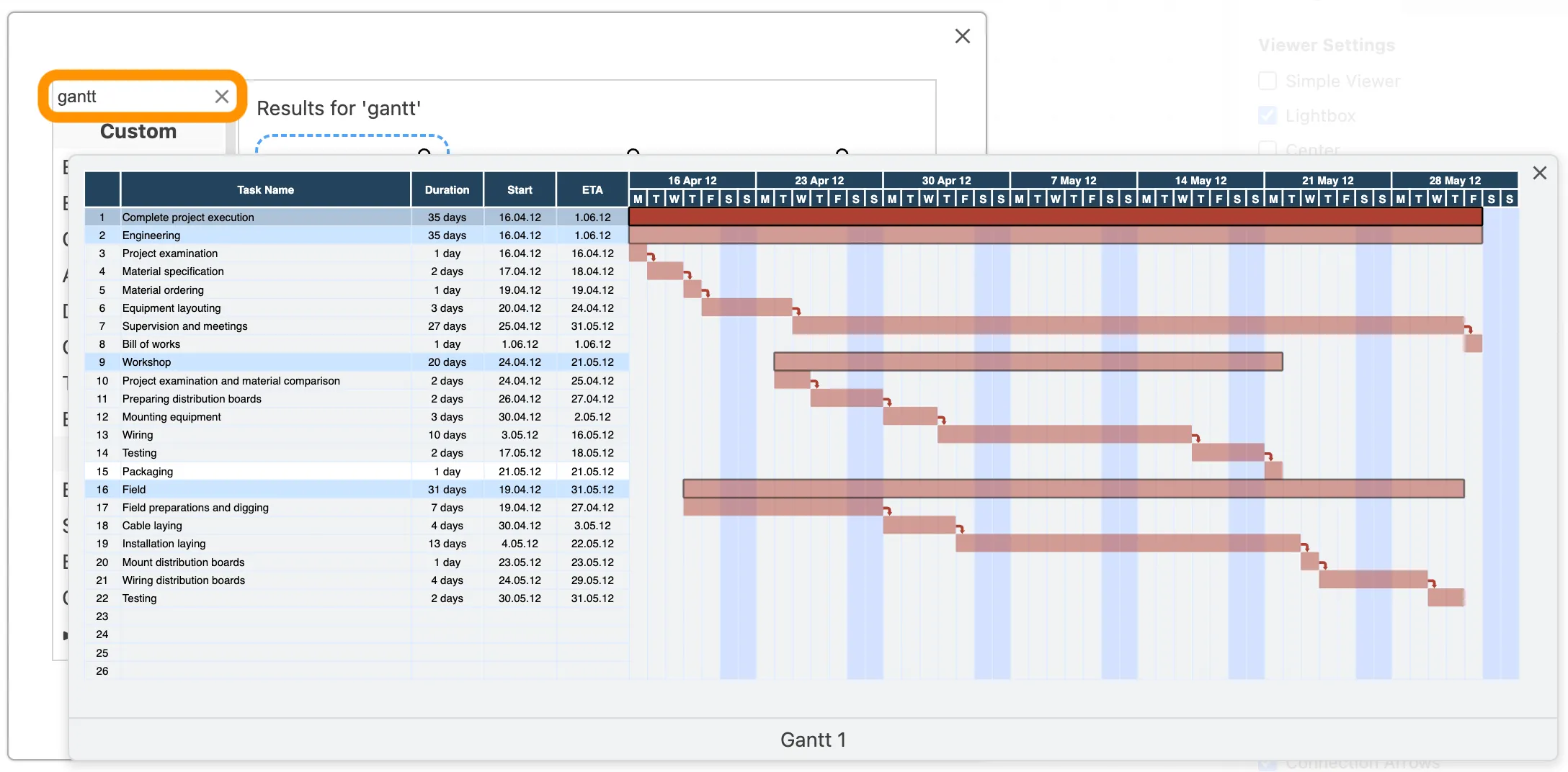 drawio gantt chart template