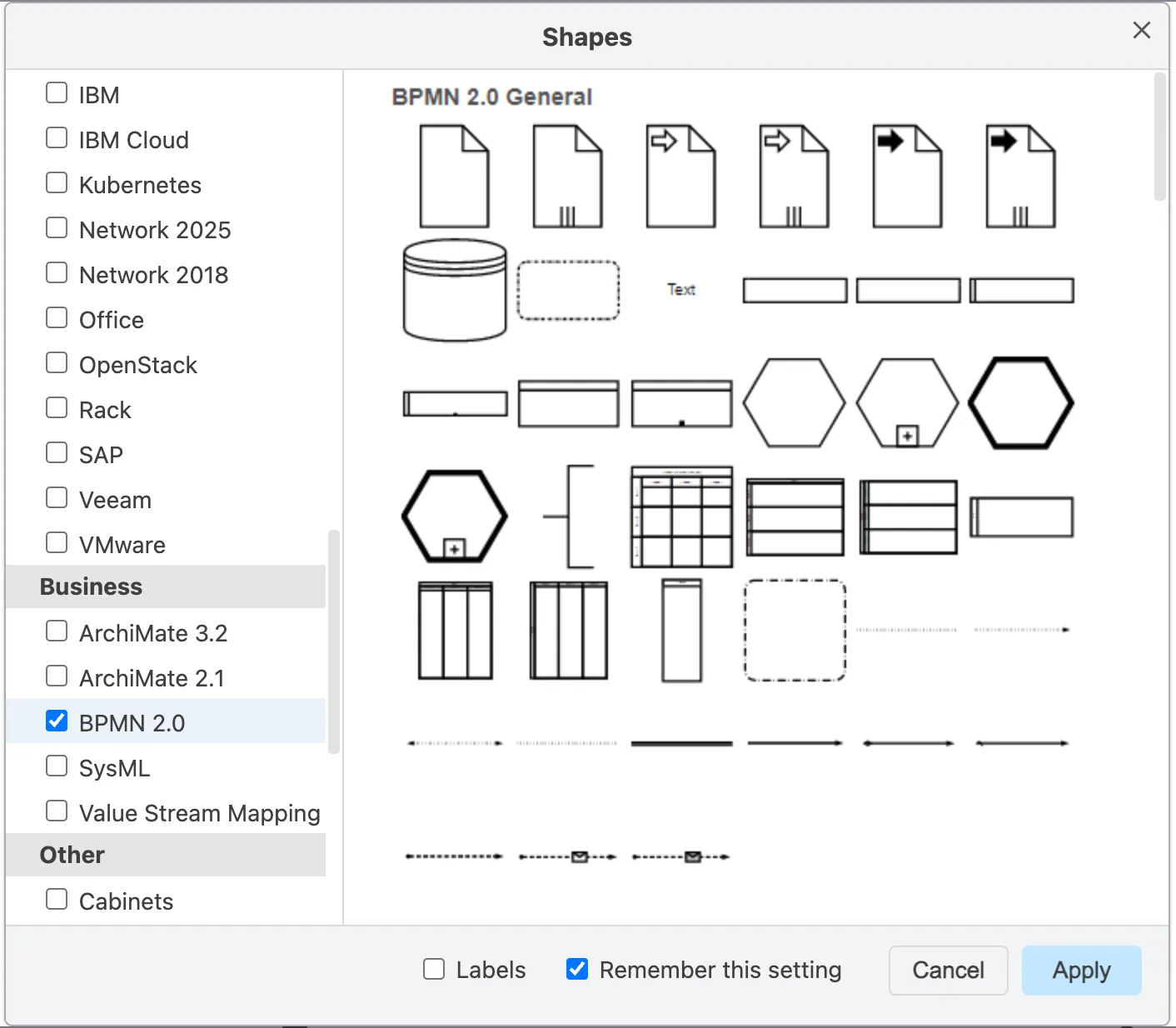 BPMN-2.0-Shape-Bibliothek