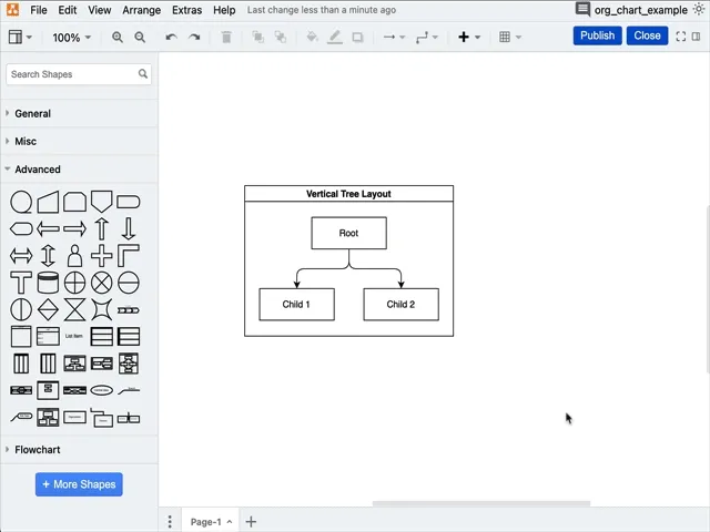Abb. 6: Remote-Zusammenarbeit mit draw.io - nützliche Funktion: Fügst du mehr Formen zu einem Container-Shape hinzu, passt sich dieses automatisch an