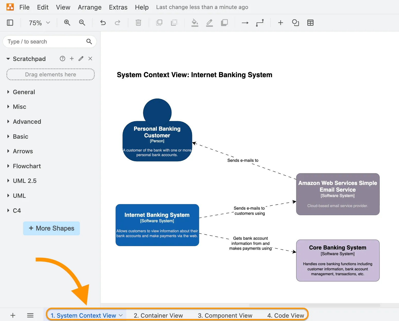 Multipage-Diagramm Tabs in draw.io