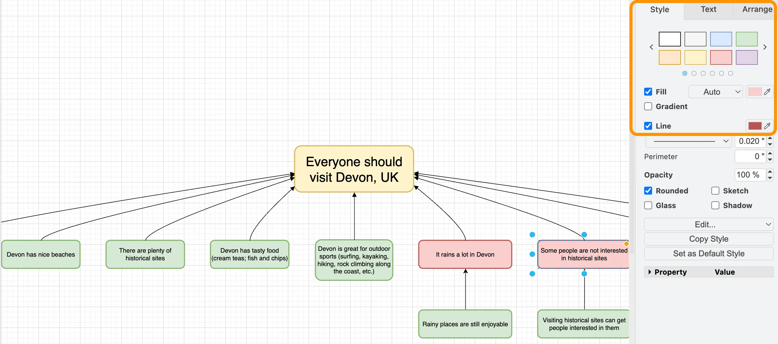 drawio change shape color