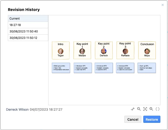 Abb. 3 draw.io in Confluence und Jira - Ansicht der Revisionshistorie in draw.io