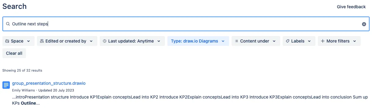 Abb. 7 draw.io in Confluence und Jira - Text in Diagrammen suchen mithilfe der Confluence-Suche