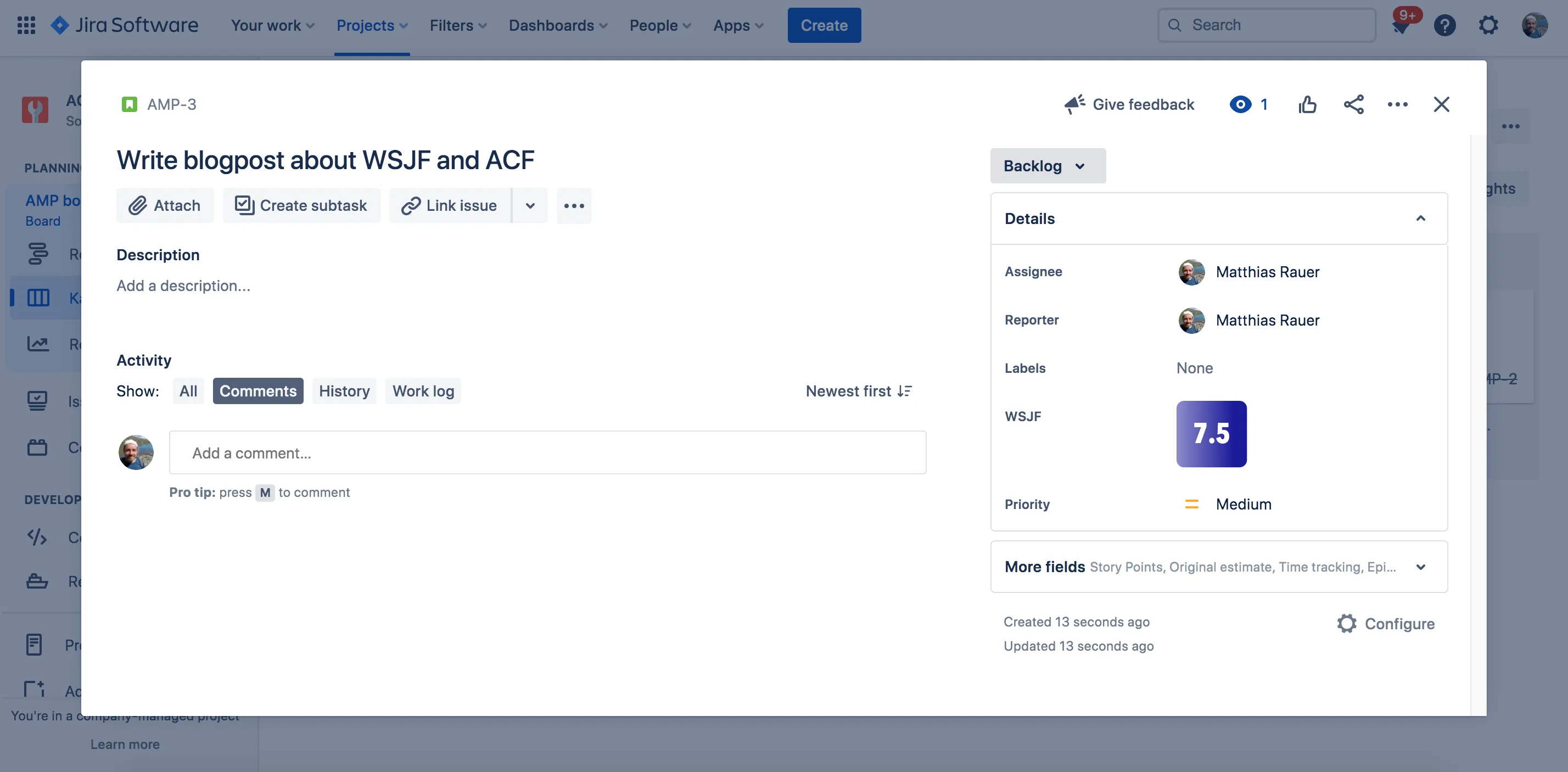 WSJF Jira 2