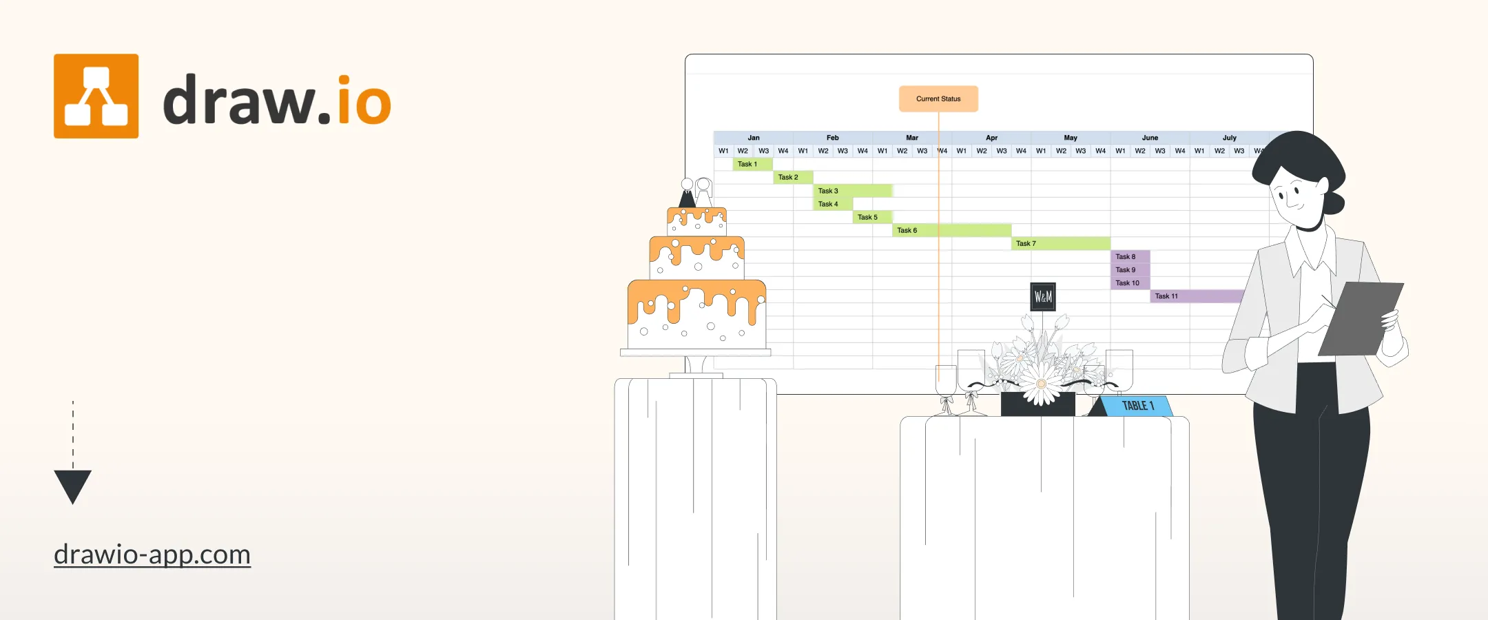 draw.io perfektes event mit gantt diagrammen