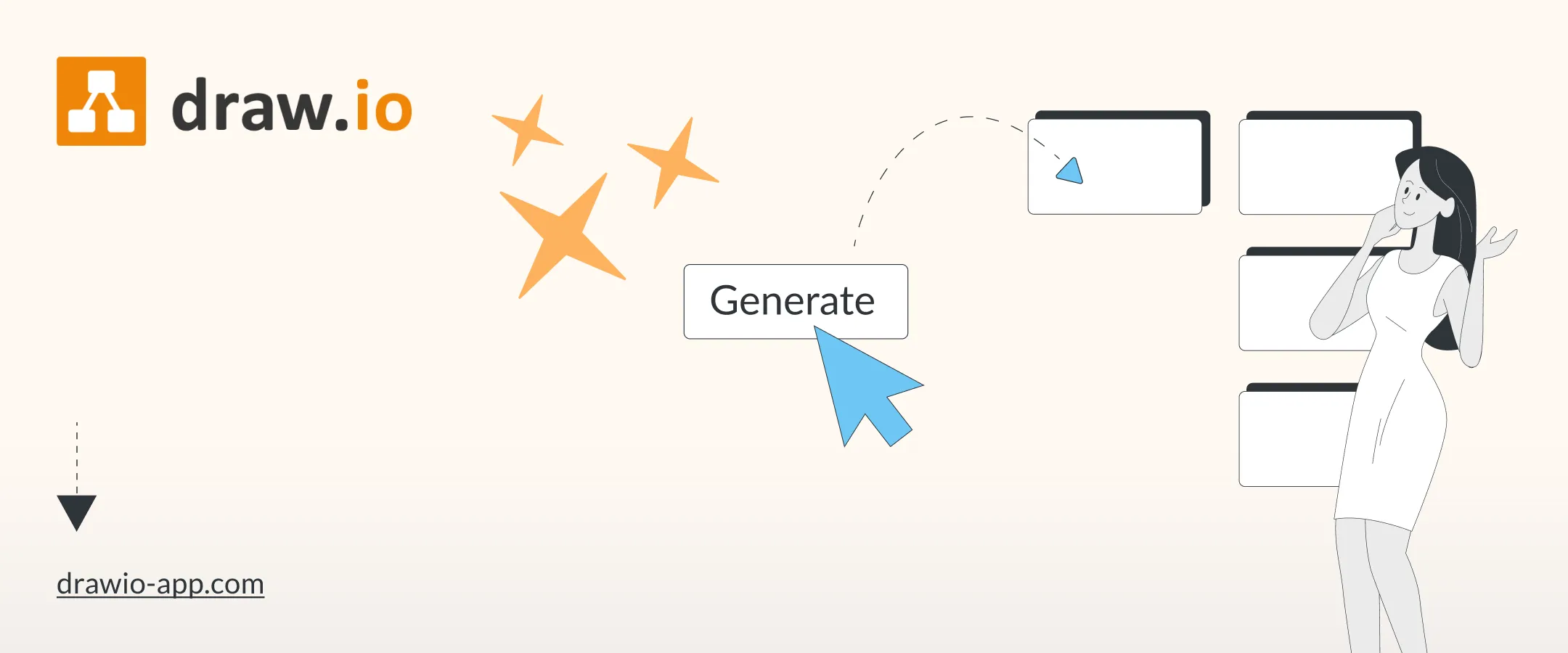 Die nächste Stufe von AI in draw.io: Das Generate-Tool