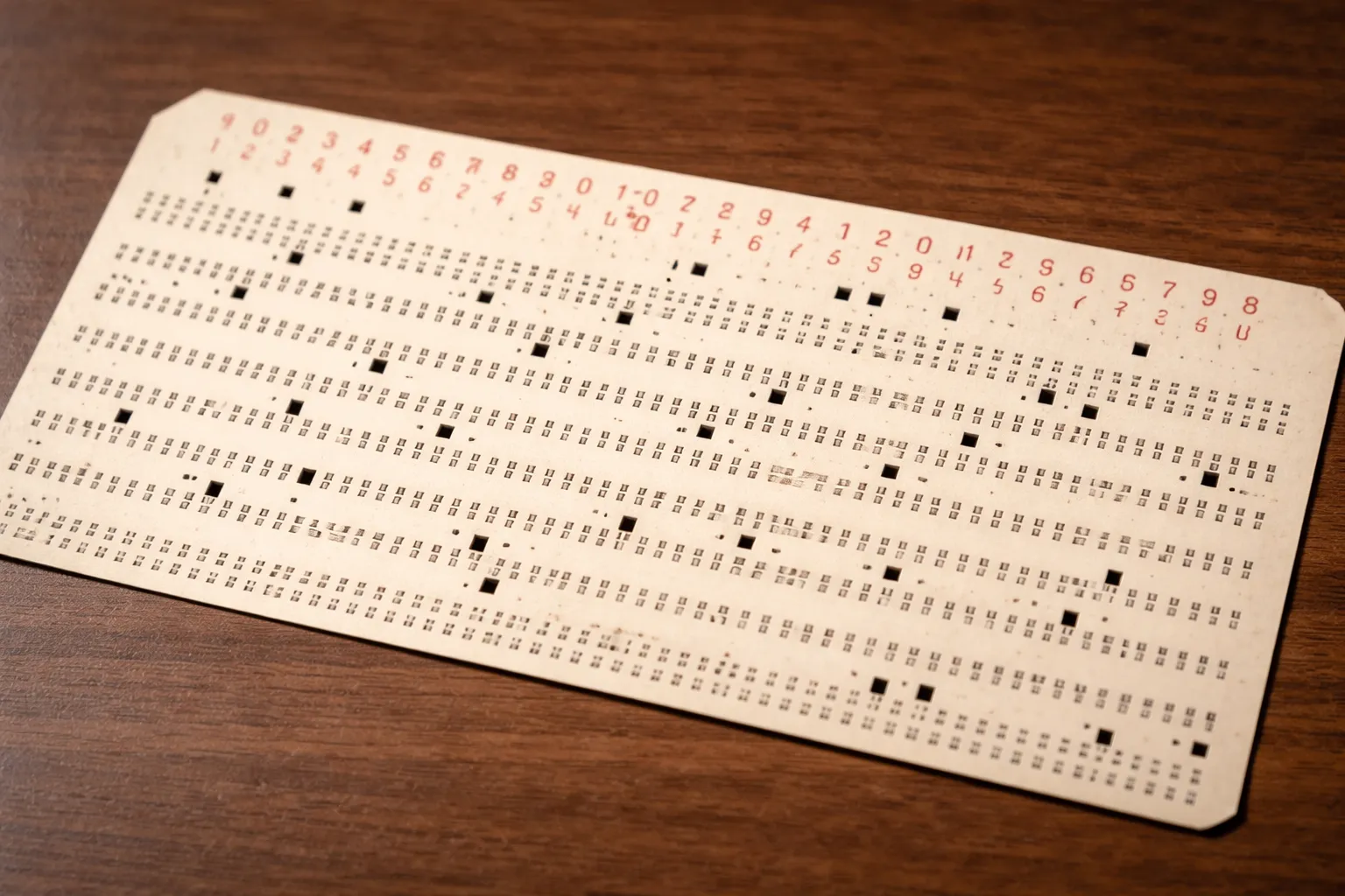 Foto: eine Lochkarte, generiert mit KI