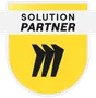 Miro Solution Partner Badge mit dem Miro-Logo und dem Text "Solution Partner."