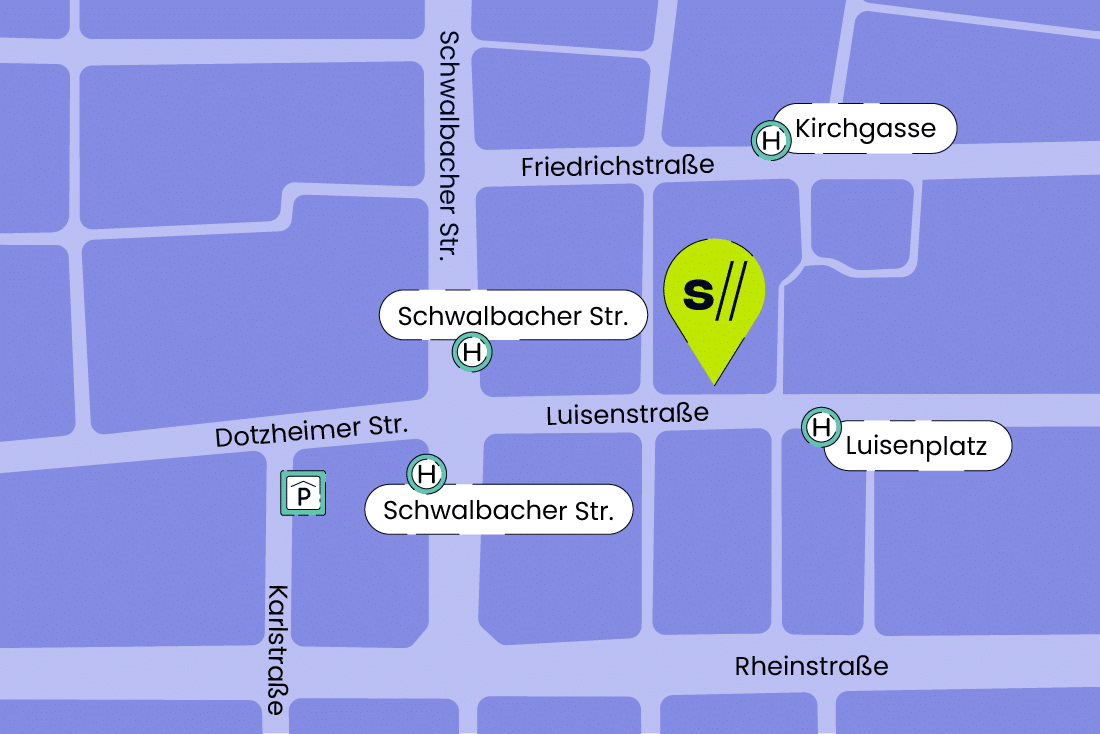 Karte mit der Anfahrt zum Seibert-Headquarter in Wiesbaden